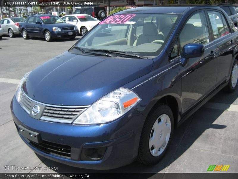 Blue Onyx / Beige 2008 Nissan Versa 1.8 S Sedan