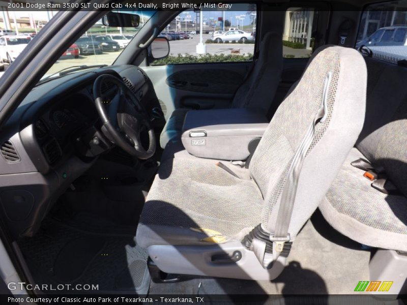 Bright White / Mist Gray 2001 Dodge Ram 3500 SLT Quad Cab 4x4 Dually