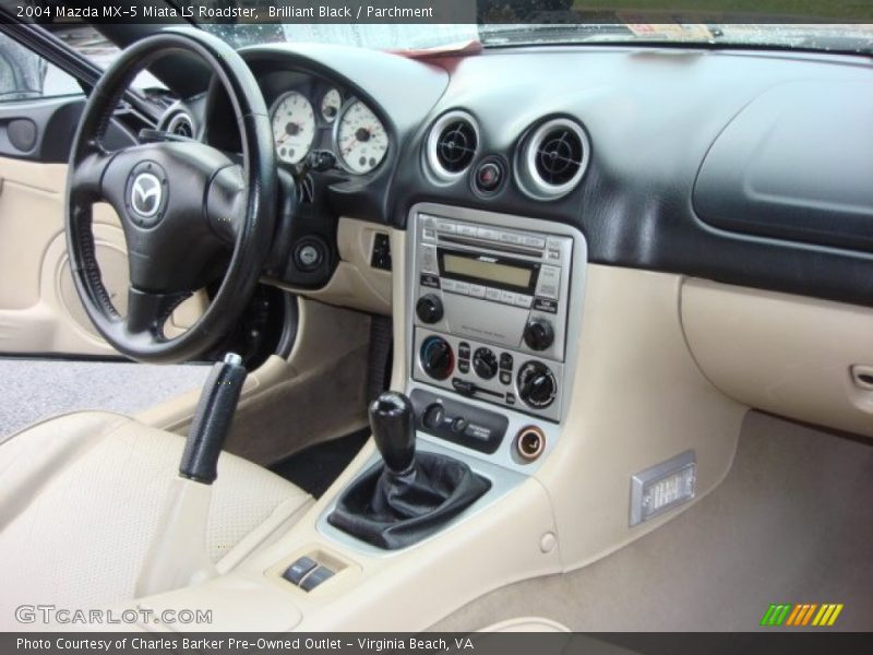 Brilliant Black / Parchment 2004 Mazda MX-5 Miata LS Roadster