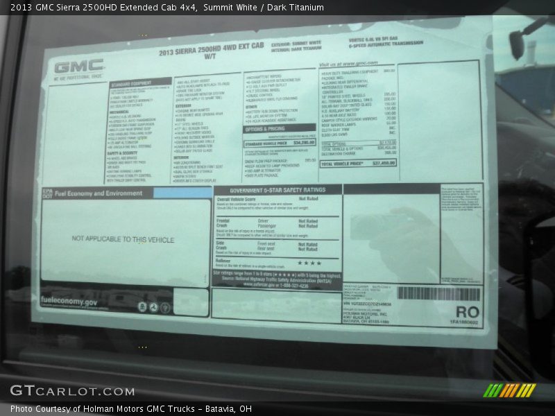 Summit White / Dark Titanium 2013 GMC Sierra 2500HD Extended Cab 4x4