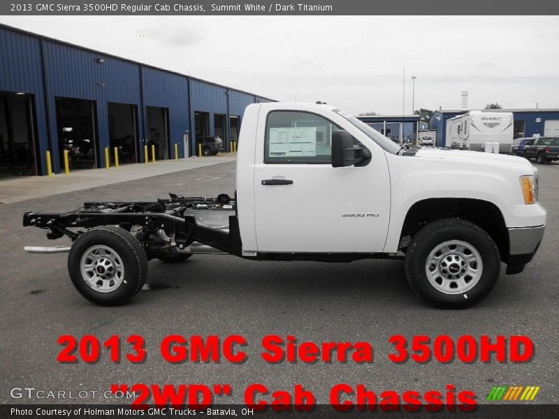 Summit White / Dark Titanium 2013 GMC Sierra 3500HD Regular Cab Chassis