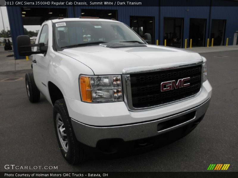 Summit White / Dark Titanium 2013 GMC Sierra 3500HD Regular Cab Chassis