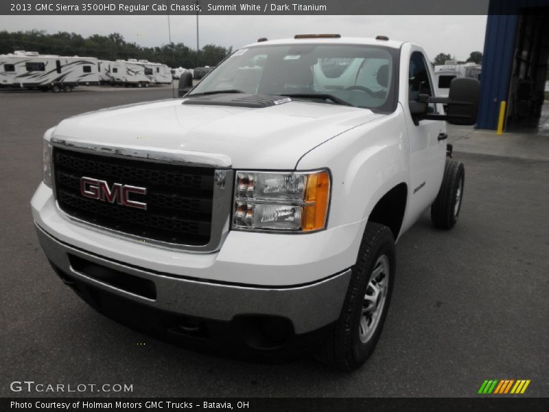 Summit White / Dark Titanium 2013 GMC Sierra 3500HD Regular Cab Chassis