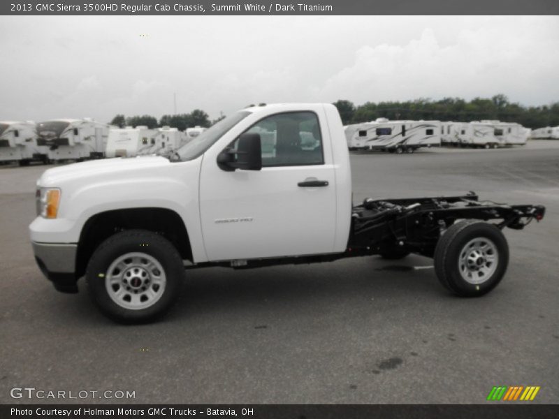 Summit White / Dark Titanium 2013 GMC Sierra 3500HD Regular Cab Chassis
