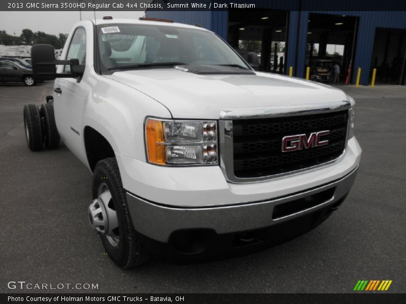 Summit White / Dark Titanium 2013 GMC Sierra 3500HD Regular Cab 4x4 Chassis