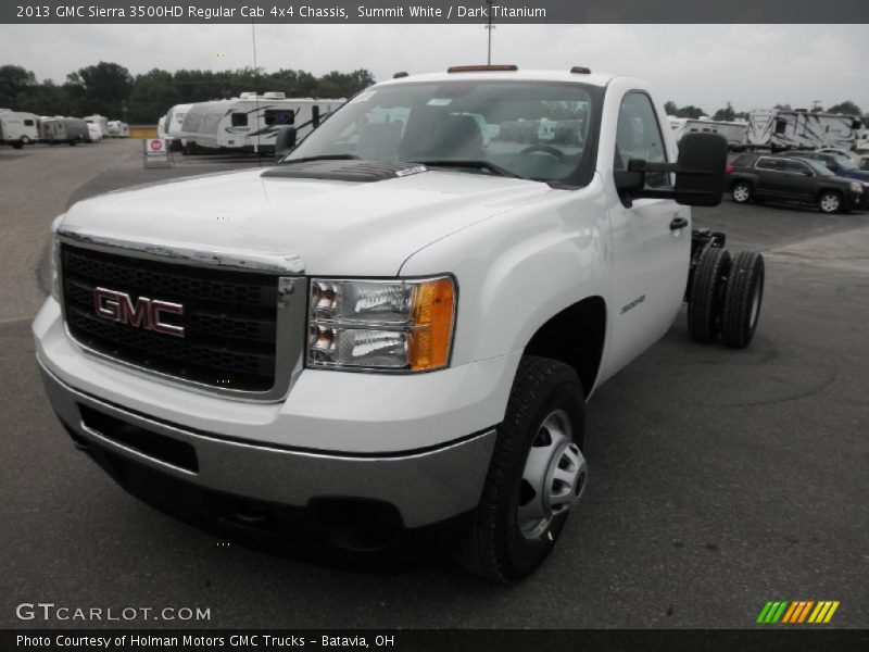 Summit White / Dark Titanium 2013 GMC Sierra 3500HD Regular Cab 4x4 Chassis