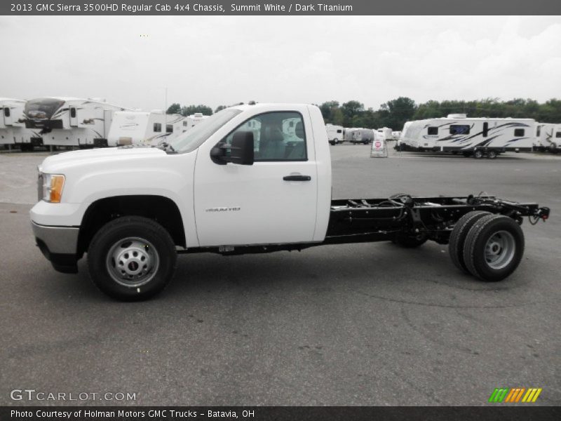 Summit White / Dark Titanium 2013 GMC Sierra 3500HD Regular Cab 4x4 Chassis