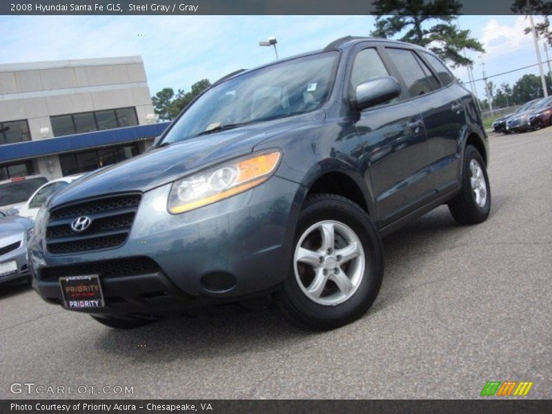 Steel Gray / Gray 2008 Hyundai Santa Fe GLS