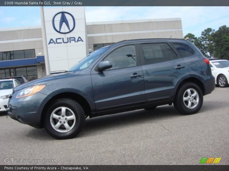Steel Gray / Gray 2008 Hyundai Santa Fe GLS