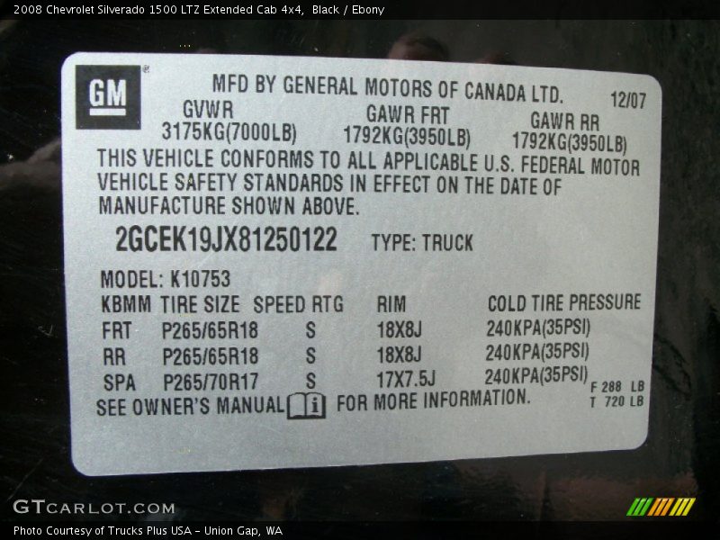 Black / Ebony 2008 Chevrolet Silverado 1500 LTZ Extended Cab 4x4
