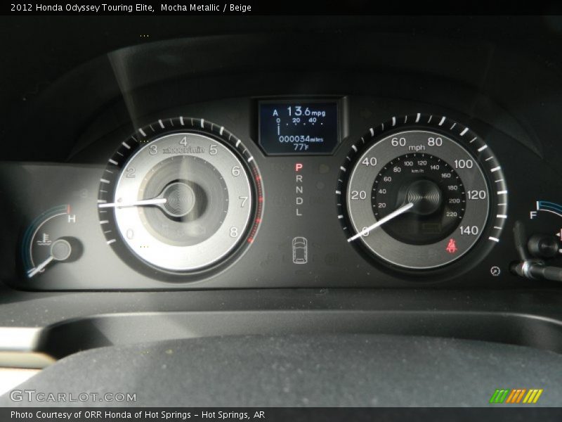  2012 Odyssey Touring Elite Touring Elite Gauges