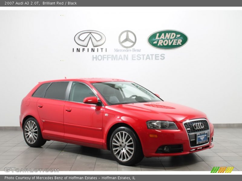 Brilliant Red / Black 2007 Audi A3 2.0T
