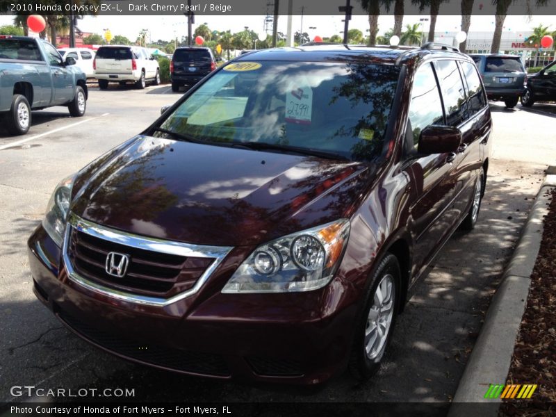 Dark Cherry Pearl / Beige 2010 Honda Odyssey EX-L