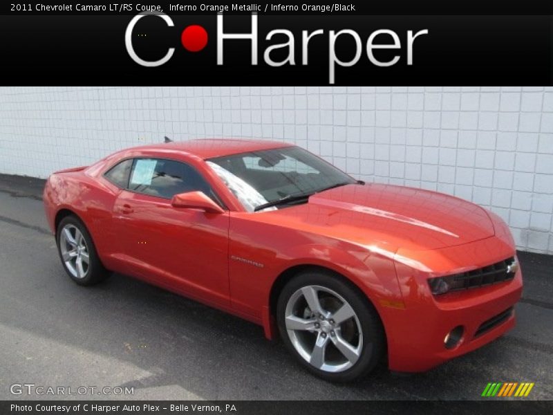 Inferno Orange Metallic / Inferno Orange/Black 2011 Chevrolet Camaro LT/RS Coupe