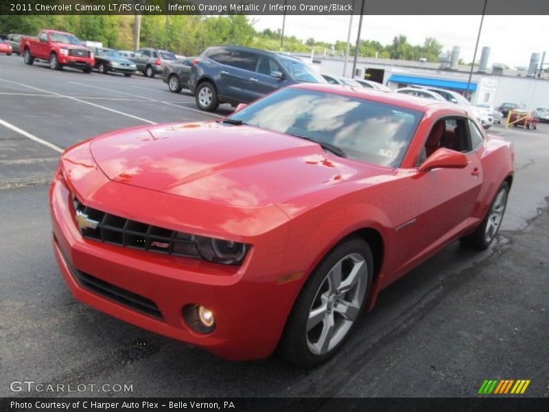 Inferno Orange Metallic / Inferno Orange/Black 2011 Chevrolet Camaro LT/RS Coupe