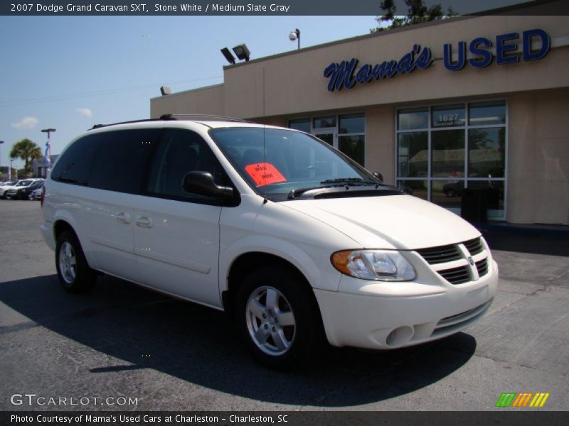 Stone White / Medium Slate Gray 2007 Dodge Grand Caravan SXT