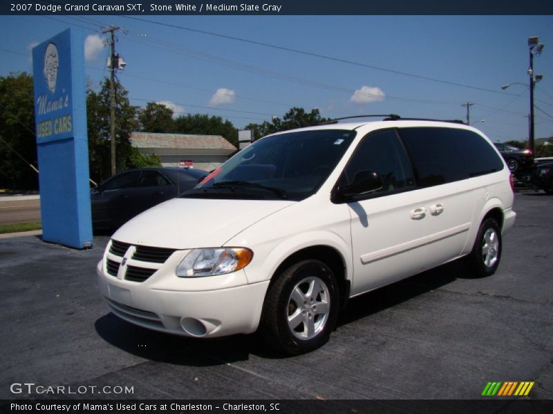 Stone White / Medium Slate Gray 2007 Dodge Grand Caravan SXT