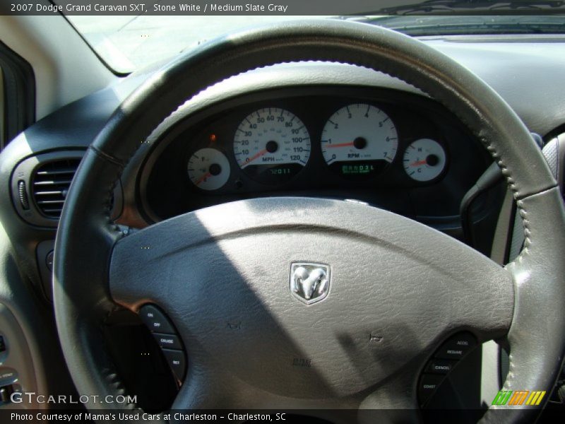 Stone White / Medium Slate Gray 2007 Dodge Grand Caravan SXT