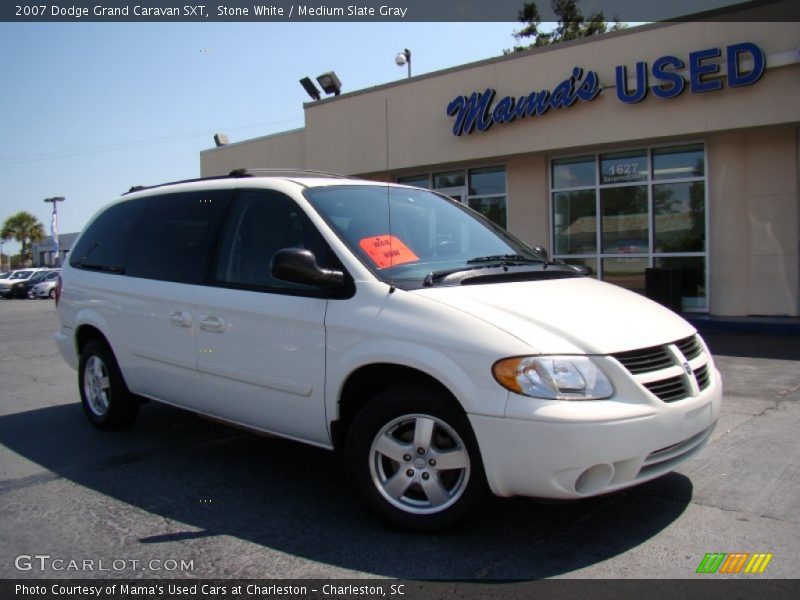 Stone White / Medium Slate Gray 2007 Dodge Grand Caravan SXT