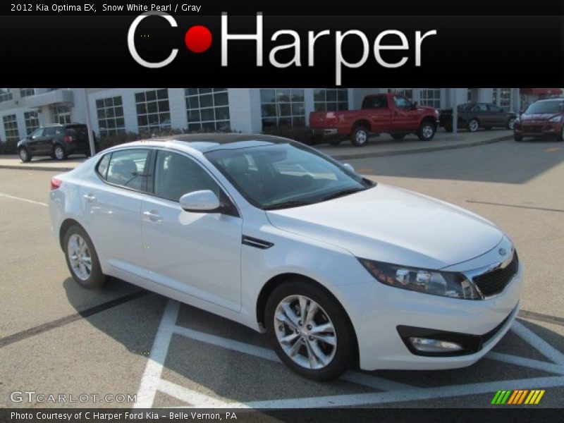 Snow White Pearl / Gray 2012 Kia Optima EX