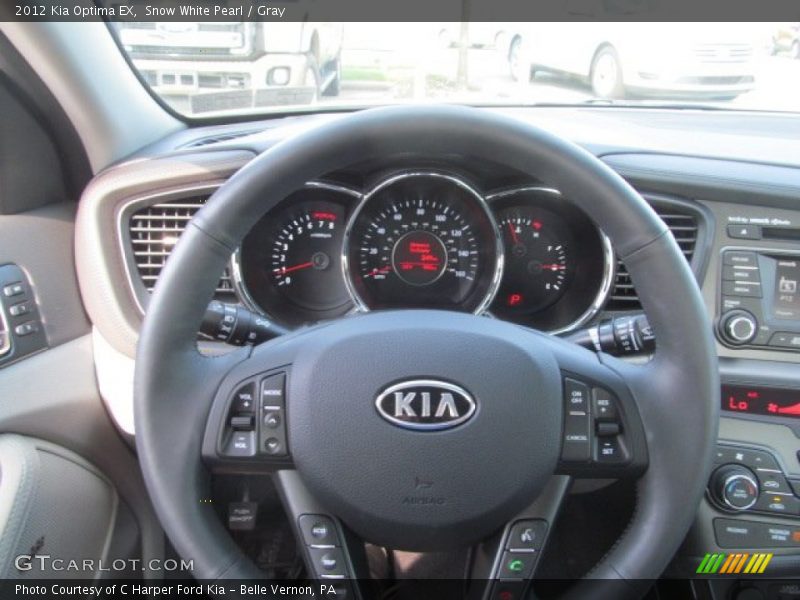 Snow White Pearl / Gray 2012 Kia Optima EX