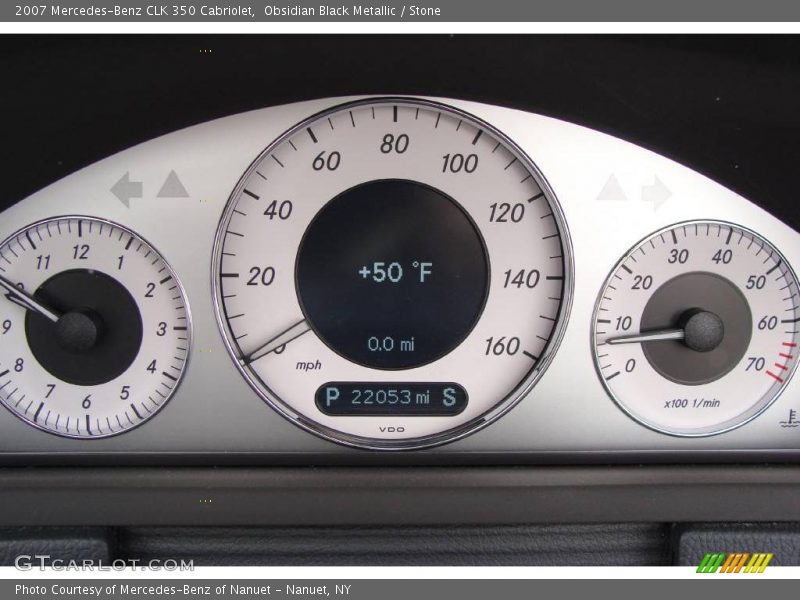 Obsidian Black Metallic / Stone 2007 Mercedes-Benz CLK 350 Cabriolet