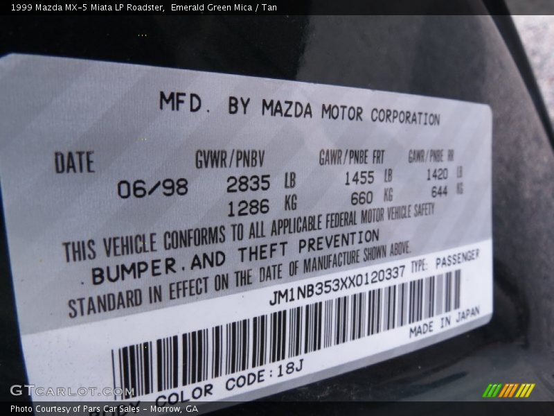 18J - 1999 Mazda MX-5 Miata LP Roadster