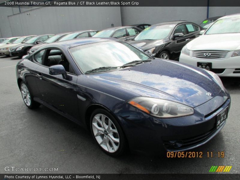 Regatta Blue / GT Black Leather/Black Sport Grip 2008 Hyundai Tiburon GT