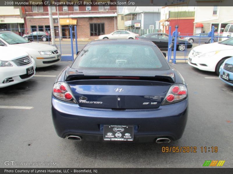 Regatta Blue / GT Black Leather/Black Sport Grip 2008 Hyundai Tiburon GT