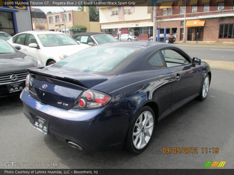 Regatta Blue / GT Black Leather/Black Sport Grip 2008 Hyundai Tiburon GT