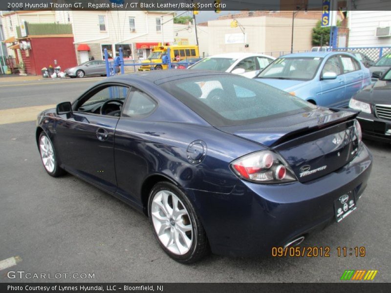 Regatta Blue / GT Black Leather/Black Sport Grip 2008 Hyundai Tiburon GT