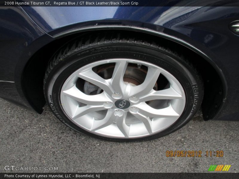 Regatta Blue / GT Black Leather/Black Sport Grip 2008 Hyundai Tiburon GT