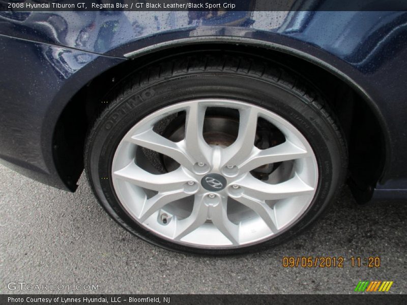 Regatta Blue / GT Black Leather/Black Sport Grip 2008 Hyundai Tiburon GT