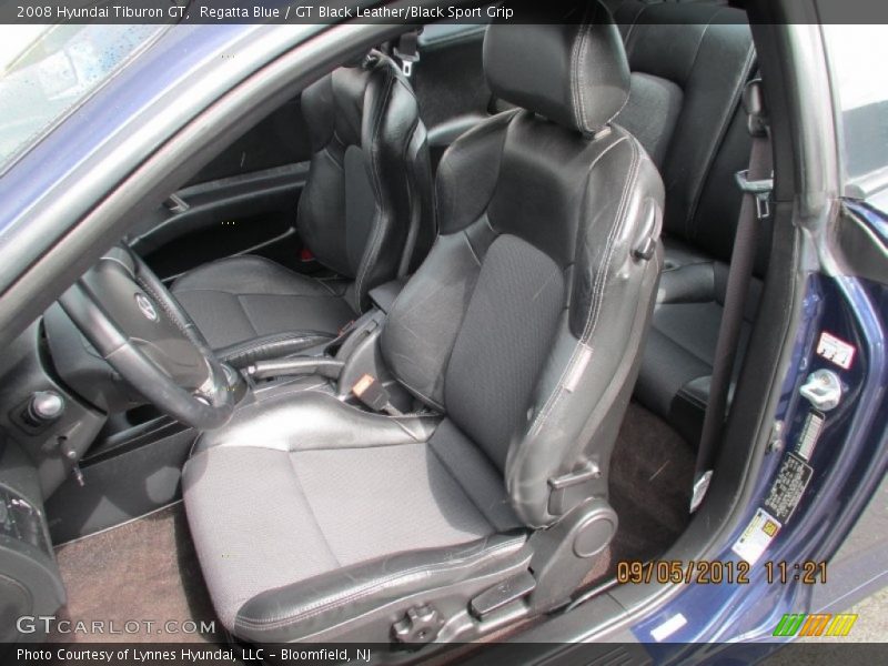 Regatta Blue / GT Black Leather/Black Sport Grip 2008 Hyundai Tiburon GT