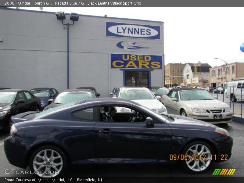 Regatta Blue / GT Black Leather/Black Sport Grip 2008 Hyundai Tiburon GT