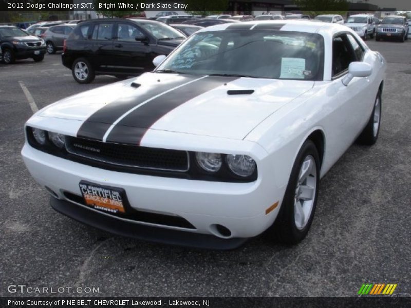 Bright White / Dark Slate Gray 2012 Dodge Challenger SXT