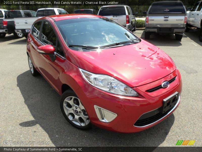 Red Candy Metallic / Charcoal Black Leather 2011 Ford Fiesta SES Hatchback