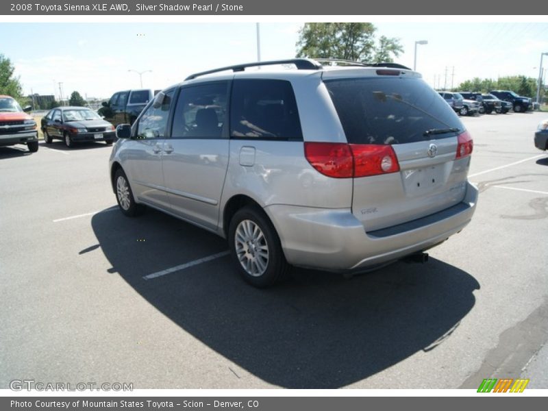 Silver Shadow Pearl / Stone 2008 Toyota Sienna XLE AWD