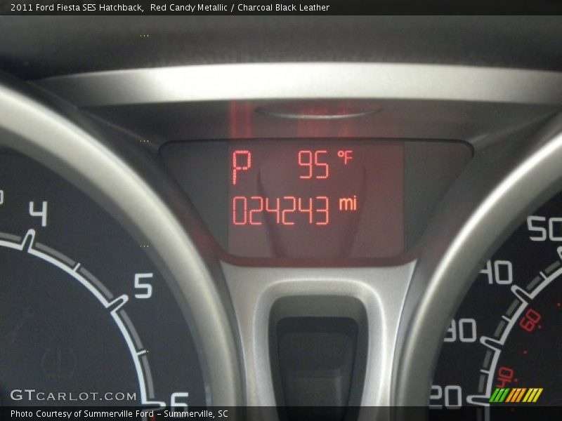 Red Candy Metallic / Charcoal Black Leather 2011 Ford Fiesta SES Hatchback