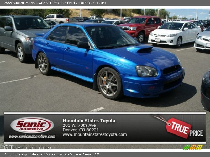 WR Blue Pearl / Black/Blue Ecsaine 2005 Subaru Impreza WRX STi