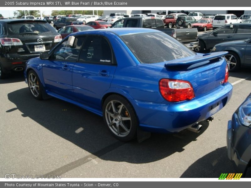 WR Blue Pearl / Black/Blue Ecsaine 2005 Subaru Impreza WRX STi