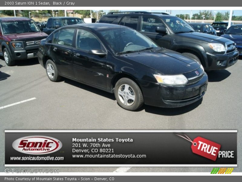 Black / Gray 2003 Saturn ION 1 Sedan