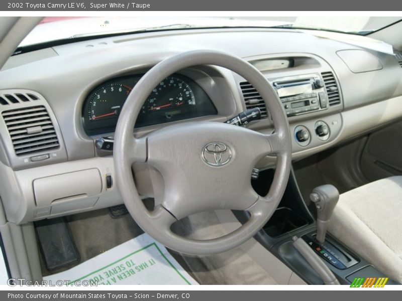 Super White / Taupe 2002 Toyota Camry LE V6