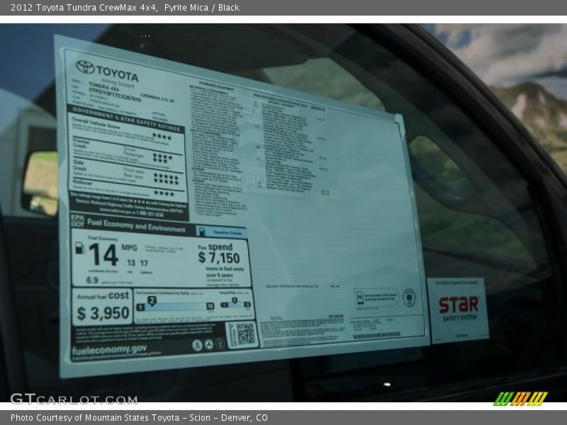 Pyrite Mica / Black 2012 Toyota Tundra CrewMax 4x4