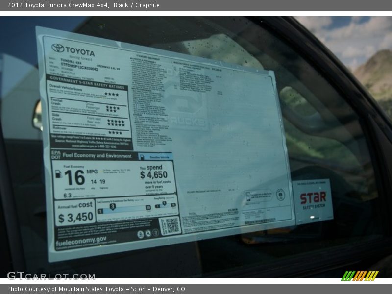 Black / Graphite 2012 Toyota Tundra CrewMax 4x4