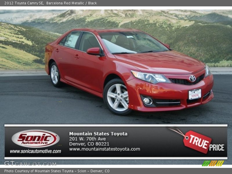 Barcelona Red Metallic / Black 2012 Toyota Camry SE