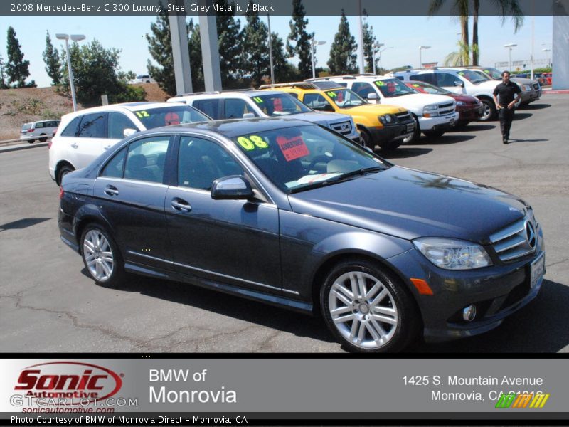Steel Grey Metallic / Black 2008 Mercedes-Benz C 300 Luxury