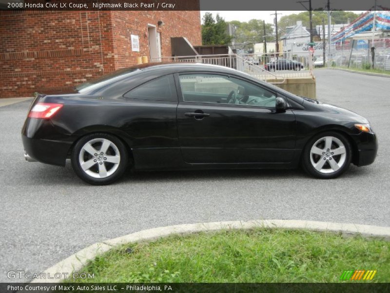 Nighthawk Black Pearl / Gray 2008 Honda Civic LX Coupe