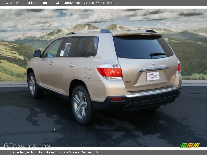 Sandy Beach Metallic / Sand Beige 2012 Toyota Highlander Limited 4WD