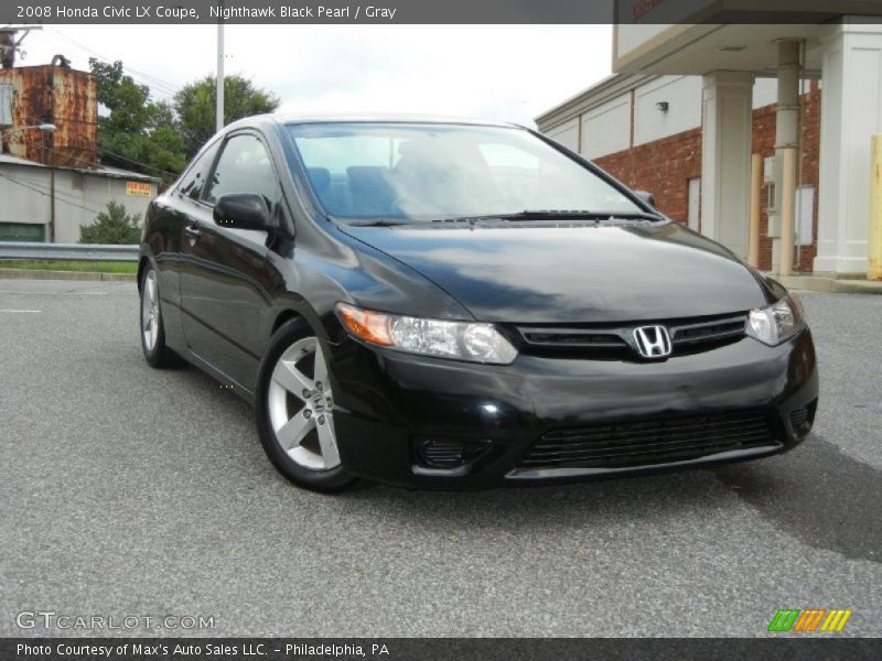 Nighthawk Black Pearl / Gray 2008 Honda Civic LX Coupe